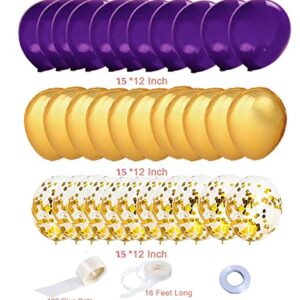 Graduation Party Decorations Purple Gold NYU 2023 Purple Gold Balloons Birthday Party Decorations Women Purple Gold/Class of 2023 Graduation Party Supplies/ISU Balloons 45pcs Wedding