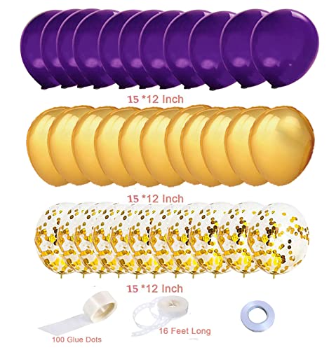 Graduation Party Decorations Purple Gold NYU 2023 Purple Gold Balloons Birthday Party Decorations Women Purple Gold/Class of 2023 Graduation Party Supplies/ISU Balloons 45pcs Wedding