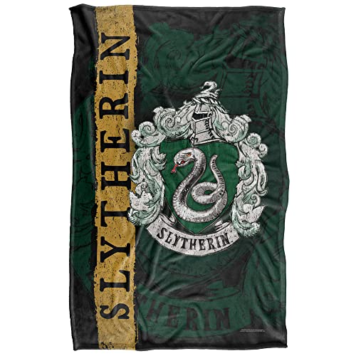 Harry Potter Blanket, 36"x58" Harry Potter House Crest Slytherin Silky Touch Super Soft Throw Blanket