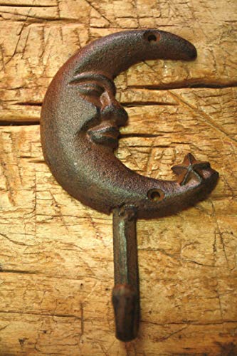 N?A for 1 Cast Iron Crescent Moon Hat Hook Coat Hooks Rack Towel Star Key Holder Veryn Supplier for Home Décor