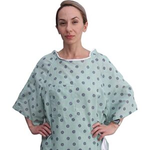 3 pack - hospital gown iv snap sleeves - one size fits all (small - 2xl) - tie back - imperial print