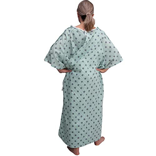 3 Pack - Hospital Gown IV Snap Sleeves - One Size Fits All (Small - 2XL) - Tie Back - Imperial Print