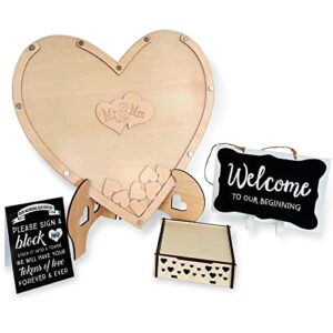 Wedding Guest Book Alternative - Personalized Heart Guest Book, Rustic Wedding Guest Book, Heart Drop Wedding Reception, Heart Frame Wedding Guest Book, Wooden Drop Box, Guest Book Sign