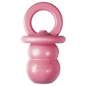 KONG Puppy Binkie - Small Dog Toy - Soft Teething Rubber - Treat Dispensing Dog Toy - Stuffable Dog Toy for Chewing & Playing - Dog Toy to Support Sore Gums & Teeth - Pink - Small Puppies