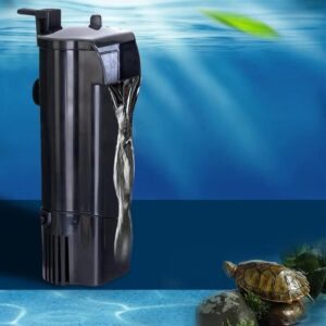 AQUA-ATL Turtle Filter 105 GPH Adjustable Submersible (Up to 40 Gal) Waterfall Turtle Fish Tank Filter (Black Filter)