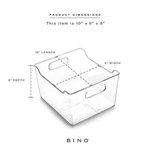 BINO | Plastic Storage Bins - 12 Pack | THE LODGE COLLECTION | Multi-Use Organizer Bins | Built-In Handles | BPA-Free | Pantry Organization | Home Organization | Fridge Organizer | Freezer Organizer