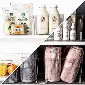 BINO | Plastic Storage Bins - 12 Pack | THE LODGE COLLECTION | Multi-Use Organizer Bins | Built-In Handles | BPA-Free | Pantry Organization | Home Organization | Fridge Organizer | Freezer Organizer