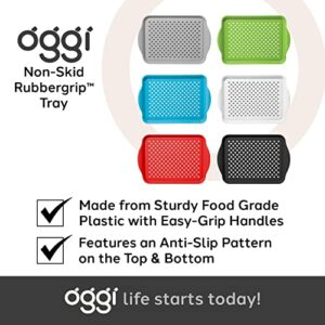 Oggi Anti Slip Serving Tray with Handles- Red Rectangle Tray - Ideal Tray for Eating, Breakfast Tray, Food Tray, Appetizer Tray, Serving, 5504.2, 17.5x11.5''