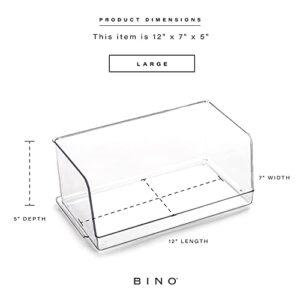 BINO | Stackable Plastic Storage Bins, Large - 12 Pack | THE MYRIAD COLLECTION | Multi-Use Organizer Bins | BPA-Free | Pantry Organization | Home Organization | Fridge Organizer | Freezer Organizer