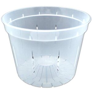 repotme orchid pot -10 inch slotted clear plant pots - 3 pack (crystal clear)