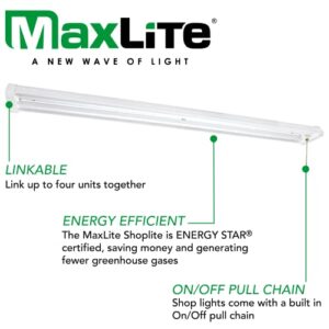MaxLite Shop Light 48" 42W 120V 5000K, White (SL2-48421-50) 2 Tube