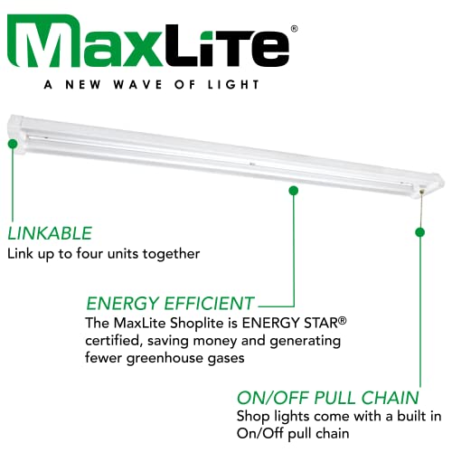 MaxLite Shop Light 48" 42W 120V 5000K, White (SL2-48421-50) 2 Tube