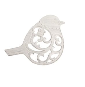 white cast iron bird shaped trivet , 8.27 inch dia