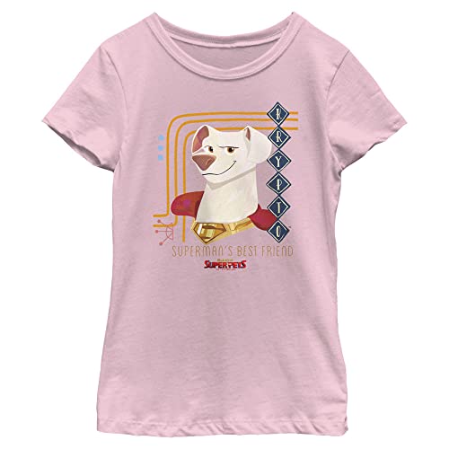 DC League of Super-Pets Girl's Krypto Doggy T-Shirt, Pink, Small