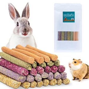 HOORITO 20Pcs Natural Flowers Flavored Timothy Hay Sticks,Rabbit Chew Toys for Teeth,Guinea Pig chew Sticks,Perfect Chew Toys for Bunny Hamsters Chinchillas Guinea Pigs Rats Gerbils (20-Pack)