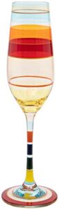 maturi hand painted stripe champagne flute, 220ml, gift boxed