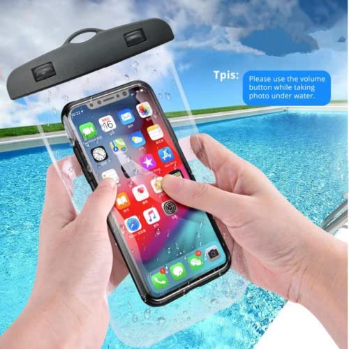 IPX8 Waterproof Phone Pouch Universal Waterproof Phone Case Dry Bag with Lanyard for Swimming Diving Compatible with iPhone 13/12/11 Pro XS MAX XR X 8 7 6 Plus & Samsung Phones 2 Pack (Black)