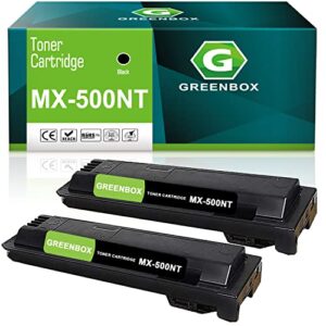 greenbox compatible mx-500nt high yield toner cartridge replacement for sharp mx-500nt for mx-m283n mx-m363n mx-m363u mx-m453n mx-m453u mx-m503n mx-m503u printer (2 pack, 40,500 pages)