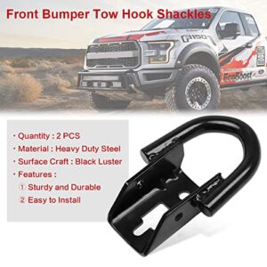 ELITEWILL Front Bumper Tow Hook Shackles with Black Powder Coating Fit for Ford F150 2009-2019 Replace OEM FL3Z-17N808-A