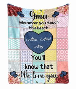 prezzy grandma blanket from grandkids best great gma soft throw blanket sunflower touch heart flannel fleece blankets and throws for couch living room personalized mothers day warm blanket