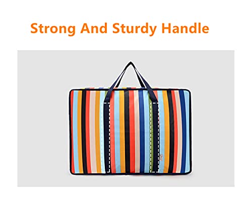 AI-LAFU 1pc Storage Clothes Bag, Large Capacity Supper Strong Orange Stripes Storage Bag, Waterproof Sturdy Oxford AILAFUXLD-O 0
