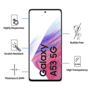NEW'C [3 Pack] Designed for Samsung Galaxy A53 5G Screen Protector Tempered Glass, Case Friendly Ultra Resistant