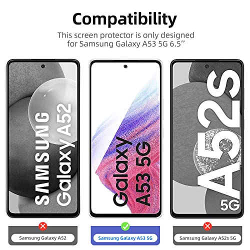 NEW'C [3 Pack] Designed for Samsung Galaxy A53 5G Screen Protector Tempered Glass, Case Friendly Ultra Resistant