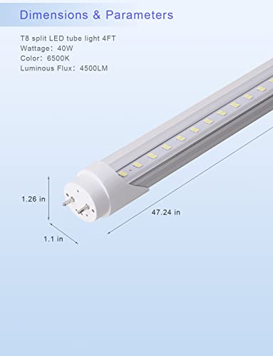 PARNOARCK Led Shop Light 4ft, Led Garage Light,40W T8 6500K Daylight 4500LM Clear Cover,for Garage Warehouse Workbench Workshop,16-Pack