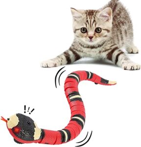 csd smart sensing snake toy - interactive fake snake for kids, cats & dogs - usb rechargeable electric simulation slithering serpent - realistic snake prank prop for halloween, christmas & april fools