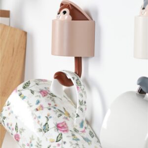 Lixiaoman Hidden Squirrel Hooks Cute Kids Coat Hooks Decorate Walls Bathrooms Kitchens for Hanging Keys, Coats, Towels, Backpacks, Bags