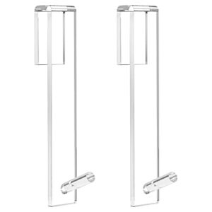 extended shower door hooks, 2 pack over door hooks for frameless glass shower door of bathroom,clear acrylic towel hooks for 0.98” thickness glass, extended 7.2 inch