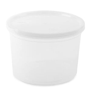 nicole fantini deli containers with lids 64oz. leakproof 10 sets bpa-free plastic food storage cups clear airtight takeout container heavy-duty, microwaveable freezer safe disposable/reusable, bs1758