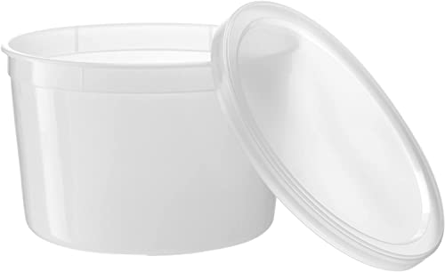 Nicole Fantini Deli Containers with Lids 64oz. Leakproof 10 Sets BPA-Free Plastic Food Storage Cups Clear Airtight Takeout Container Heavy-Duty, Microwaveable Freezer Safe Disposable/Reusable, BS1758