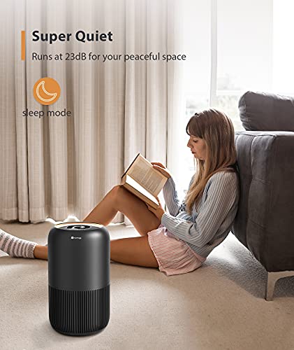 HEPA Air Purifiers for Bedroom- Dreamegg Quiet Air Purifiers for Pets Allergy Dander Odor for Small Room, Activated Carbon Filter for Pet Smell, Room Pet Air Cleaners Removes 99.97% Pollen Smoke Dust Mold