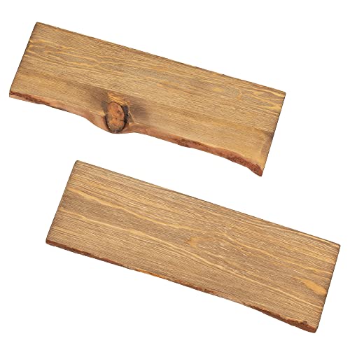 PIPE DECOR 24” Sustainable Trail Brown Live Edge Wood Shelf (Wood Only) 2-Pack