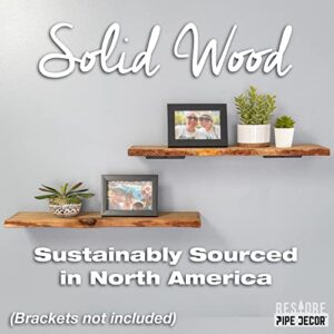 PIPE DECOR 24” Sustainable Trail Brown Live Edge Wood Shelf (Wood Only) 2-Pack