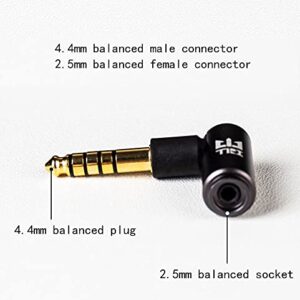 Keephifi Audio Adapters -TRI Earphone HiFi Audio Adapter 4.4mm Balanced Male Jack to 2.5mm Balanced Socket Female Headphone Connector Gold-Plated Plugs (4.4Ba-2.5Ba)