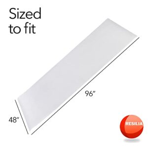 Resilia - Garage Shelf Liners, Compatible with Fleximounts, Fits Floating & Overhead Garage Storage Racks, Ceiling and Wall-Mount Shelf Liners, 48 Inch x 96 Inch Heavy-Duty Textured Vinyl, Clear