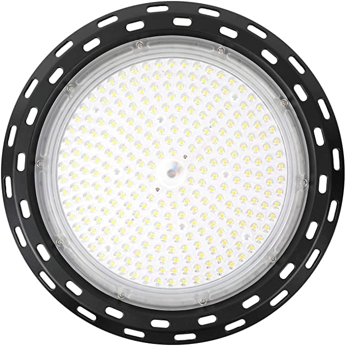 Q QINGCHEN Warm White 3000K 2700K LED High Bay Light 200W,ETL Certified Full Spectrum UFO High Bay LED Shop Light for Factory Work Shop Plant Growth