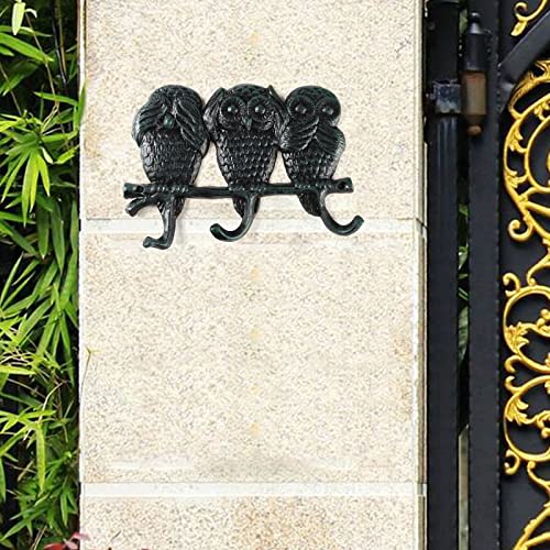 BRASSTAR Cast Iron Owl 3 Hooks See NO Speak NO Hear NO EvilDark Green Retro Wall Coat Hook for Indoor Outdoor Decorative TQGJPT271