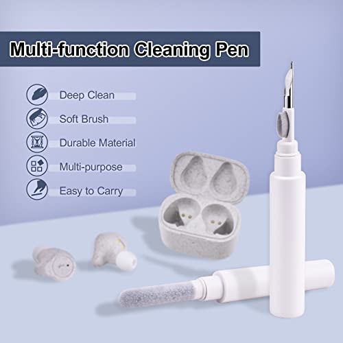 XINLIANG 2Packs Airpods Cleaner Kit, 3 in 1 Designed Soft Brush Multi-Functional Airpod Pro Cleaning Pen for Wireless Earphones Bluetooth Headphones, Keyboard, Camera, Earphone， iPhone(White).