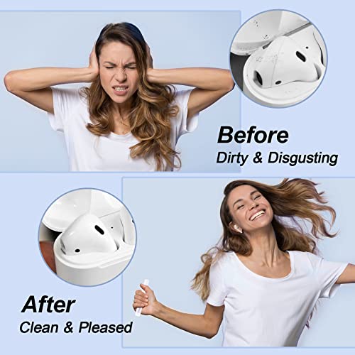 XINLIANG 2Packs Airpods Cleaner Kit, 3 in 1 Designed Soft Brush Multi-Functional Airpod Pro Cleaning Pen for Wireless Earphones Bluetooth Headphones, Keyboard, Camera, Earphone， iPhone(White).