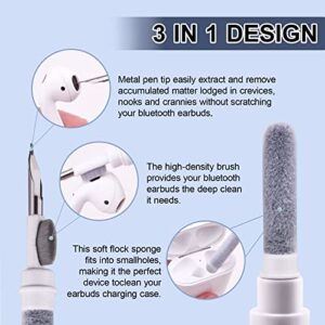 XINLIANG 2Packs Airpods Cleaner Kit, 3 in 1 Designed Soft Brush Multi-Functional Airpod Pro Cleaning Pen for Wireless Earphones Bluetooth Headphones, Keyboard, Camera, Earphone， iPhone(White).