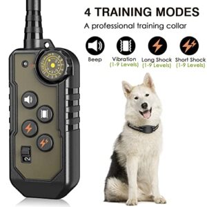 HUWEBO Dog Training Collar - Waterproof Shock Collars for Dog with Remote, 4 Training Modes, 2 Shock Modes, Beep, and Vibration, Rechargeable Electric Dog Shock Collar for Medium Large Dogs