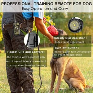 HUWEBO Dog Training Collar - Waterproof Shock Collars for Dog with Remote, 4 Training Modes, 2 Shock Modes, Beep, and Vibration, Rechargeable Electric Dog Shock Collar for Medium Large Dogs