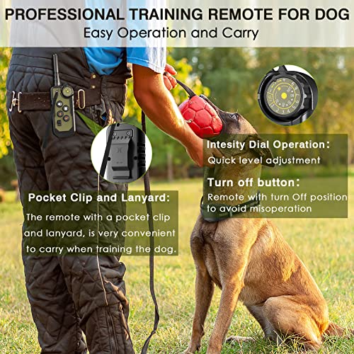 HUWEBO Dog Training Collar - Waterproof Shock Collars for Dog with Remote, 4 Training Modes, 2 Shock Modes, Beep, and Vibration, Rechargeable Electric Dog Shock Collar for Medium Large Dogs