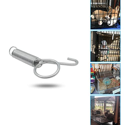 10 Pack Rabbit Cages Door Metal Finger Spring Latch Hook Multi-Functional Pet Cages Door Spring Latch for Fixing Small Animal, Rabbit, Dog, Cat, Parrot, Guinea Pig,Squirrel, Pet Cage Door