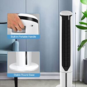 ARLIME Portable Air Conditioner, Evaporative Tower Cooling Fan with Remote, 70° Oscillation, 3 Speeds & 9-Hour Timer, Swamp Cooler with 4 Ice Packs, Tower Cooler Air Cooler for Room Home Office, 41In