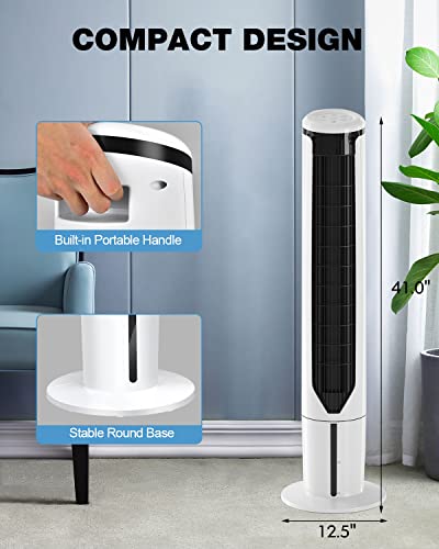 ARLIME Portable Air Conditioner, Evaporative Tower Cooling Fan with Remote, 70° Oscillation, 3 Speeds & 9-Hour Timer, Swamp Cooler with 4 Ice Packs, Tower Cooler Air Cooler for Room Home Office, 41In