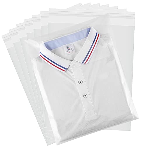 200Pcs Clear Cellophane Bags 11x14, T Shirt Bags Self Sealing Large Resealable Cellophane Bags Apparel Bags Plastic Bags for Packaging Brochure Prints Handicraft Decorative Wrappers Artwork Gift Bags